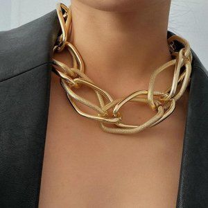 Gold Chain Choker Necklace